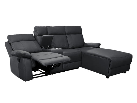 Serenova Black Recliner L Shape Corner Sofa