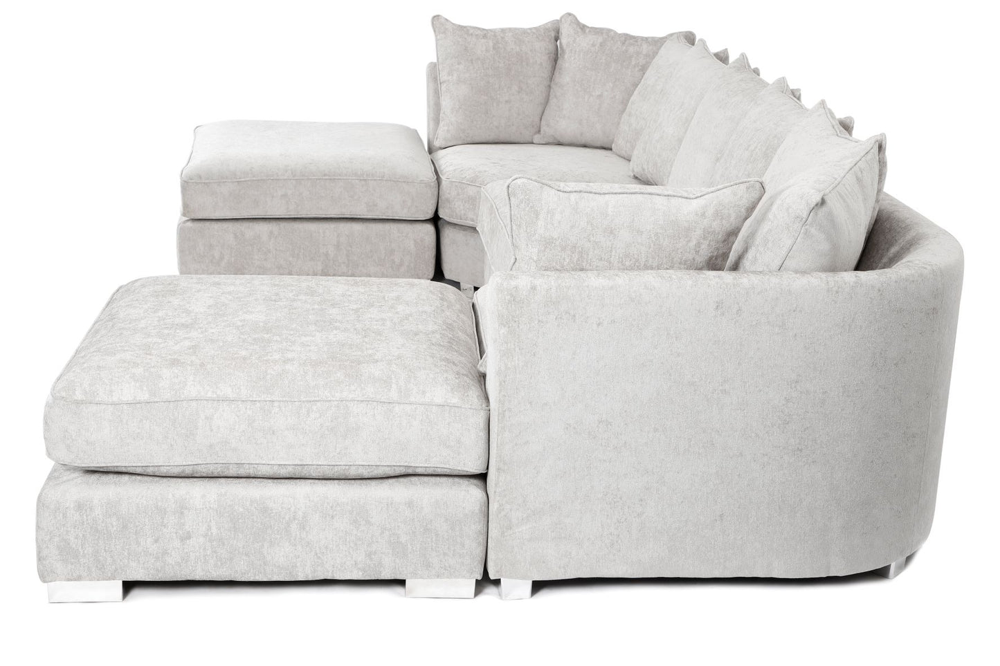 Bishop U-Shape Sofa Alaska Silver Scatterback