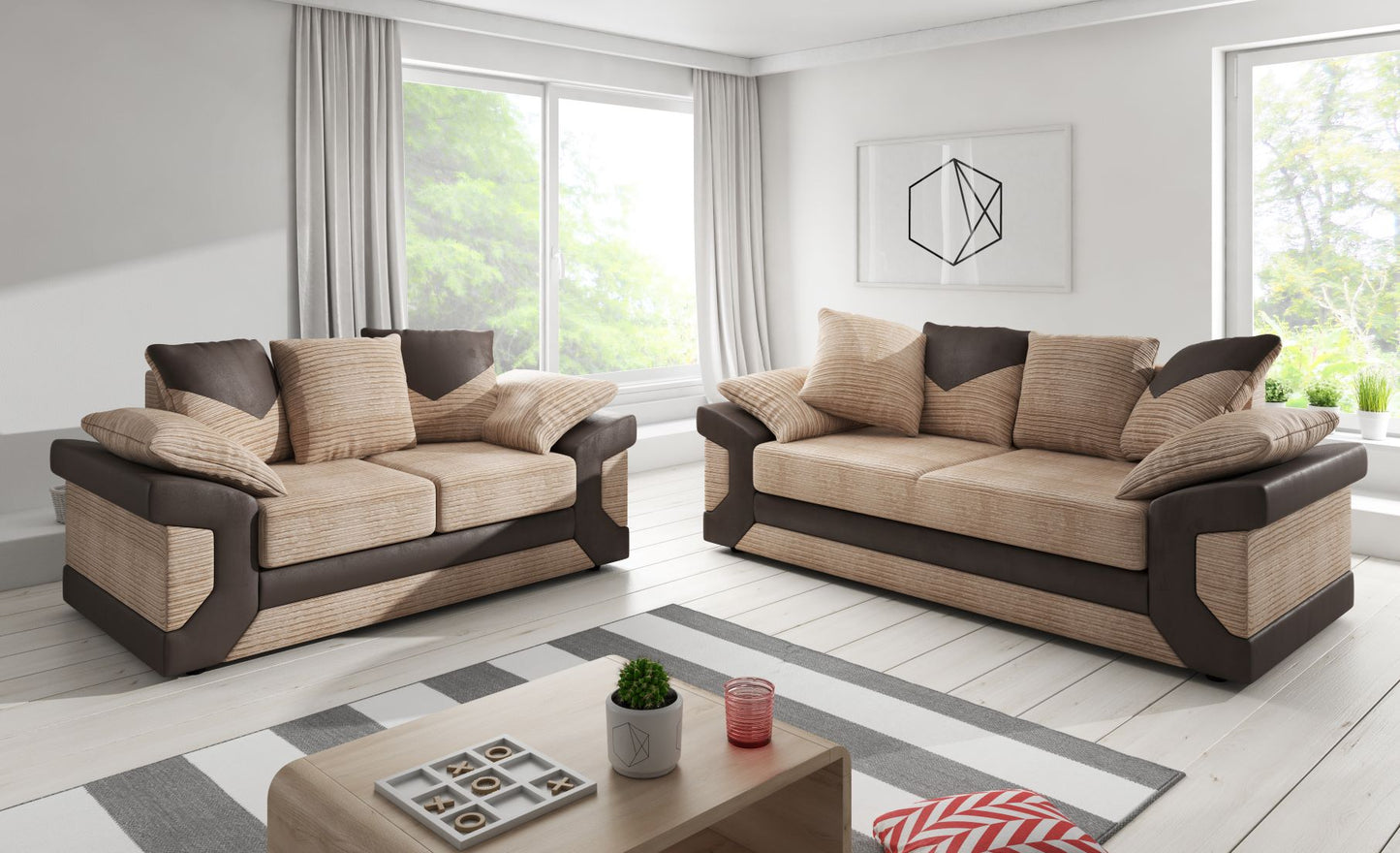 Dino 3 + 2 Sofa Set Brown/Mocha