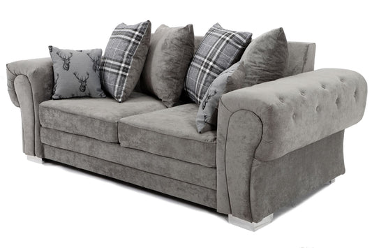 Verona Scatter Back 3 Seater Sofa Grey