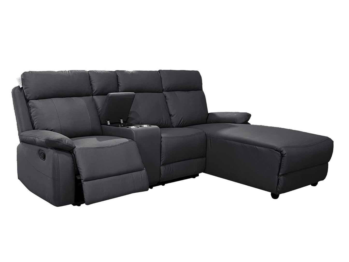 Serenova Black Recliner L Shape Corner Sofa