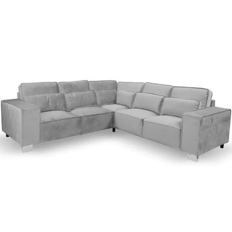 Sloanne Corner Sofa Plush Silver