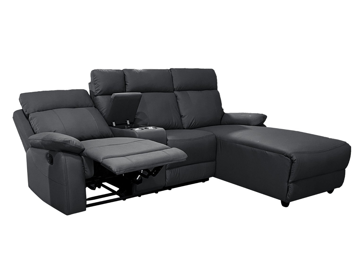 Serenova Black Recliner L Shape Corner Sofa