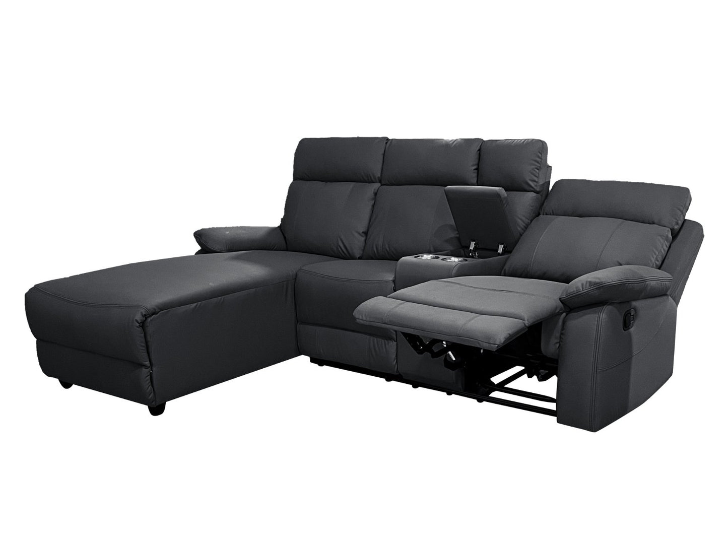 Serenova Black Recliner L Shape Corner Sofa