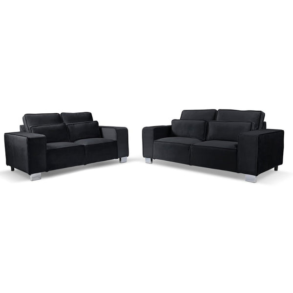 Sloanne 3+2 Sofa Set Black