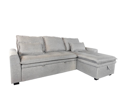 Cozeo Corner Sofa bed with Storage Chase Silver or Grey
