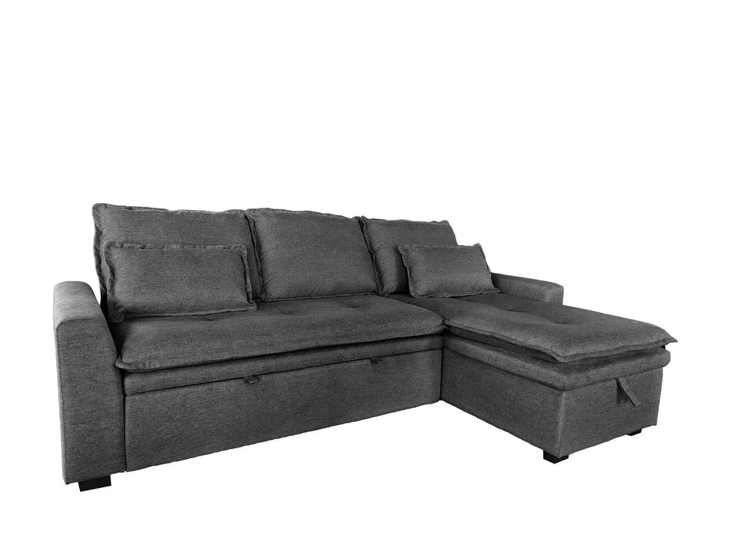 Cozeo Corner Sofa bed with Storage Chase Silver or Grey