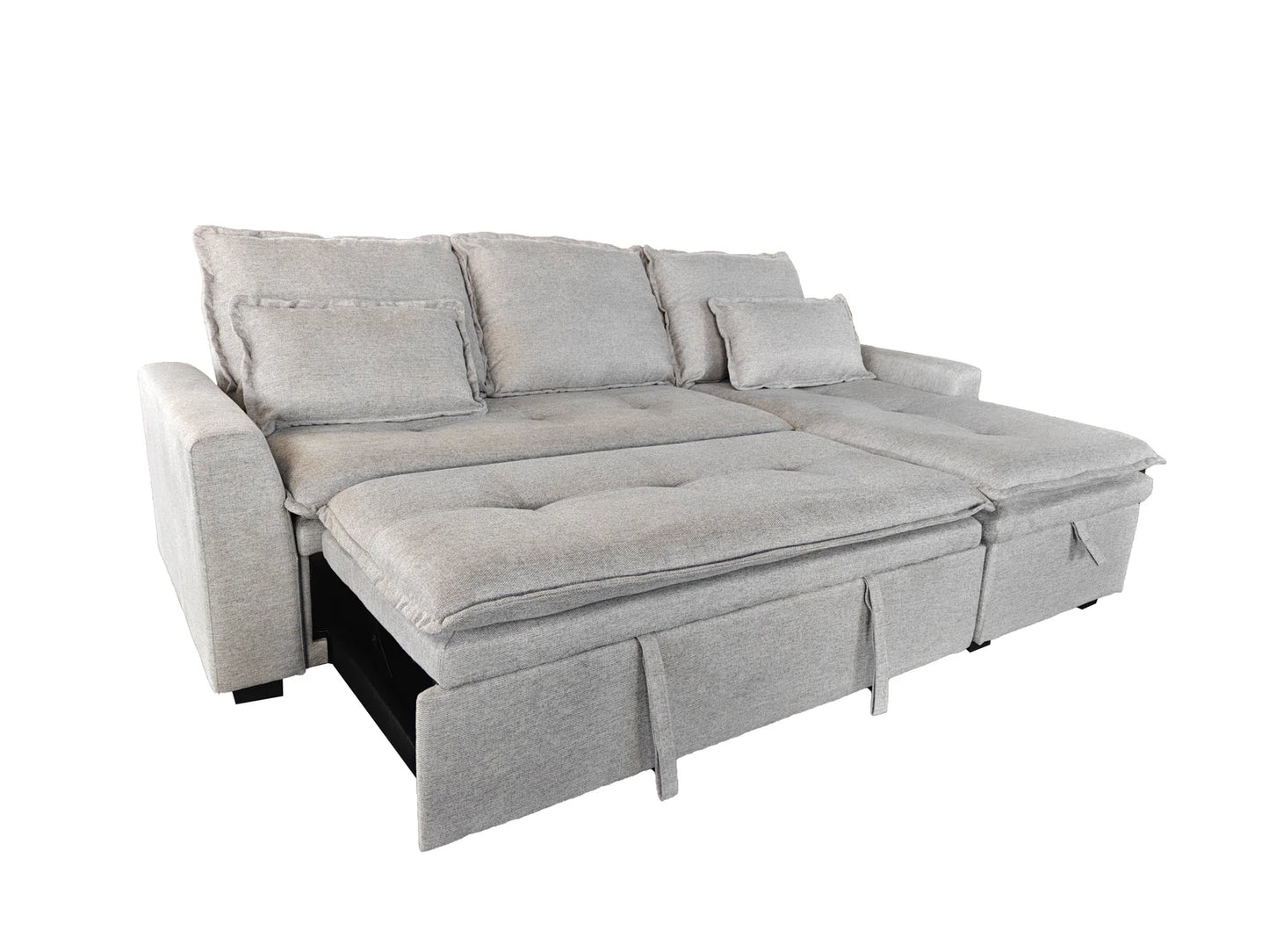 Cozeo Corner Sofa bed with Storage Chase Silver or Grey