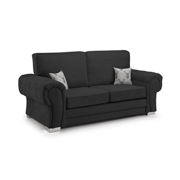 Verona Full Back 3 Seater Sofa Black