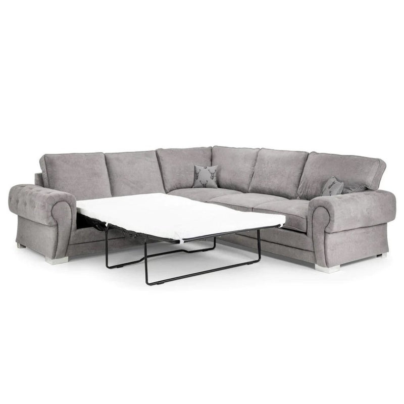 Verona Full Back Large Corner Sofa Bed Grey