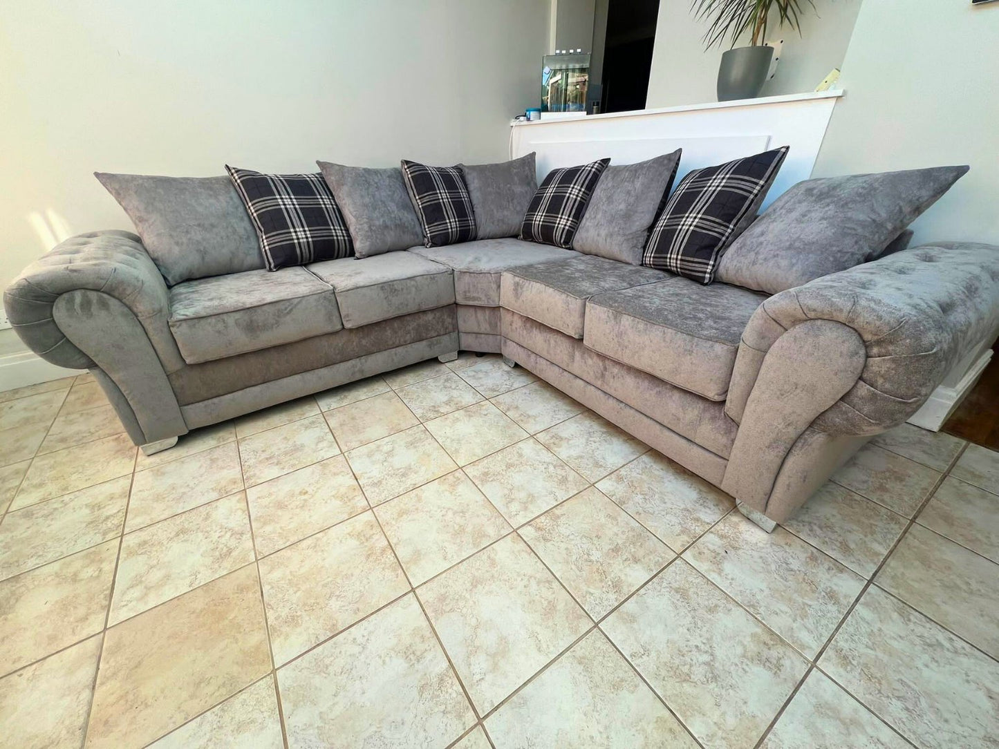 Verona Scatter Back Corner 2C2 Sofa Grey