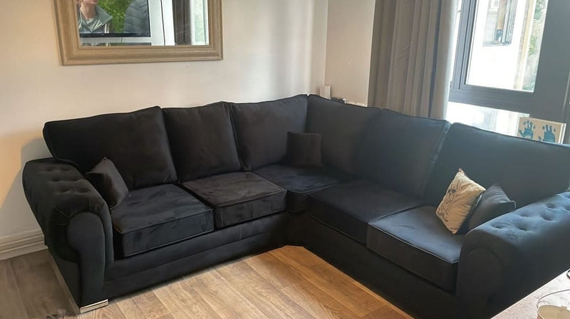 Verona Full Back Corner 2C2 Sofa Black