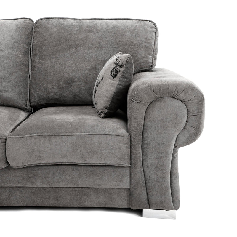 Verona Full Back 3 Seater Sofa Grey