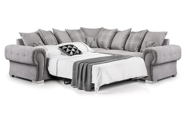 Verona Scatter Back Large Corner Sofa Bed Grey