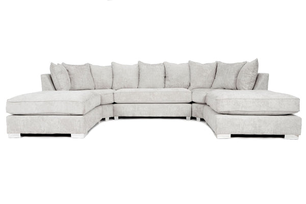 Bishop U-Shape Sofa Alaska Silver