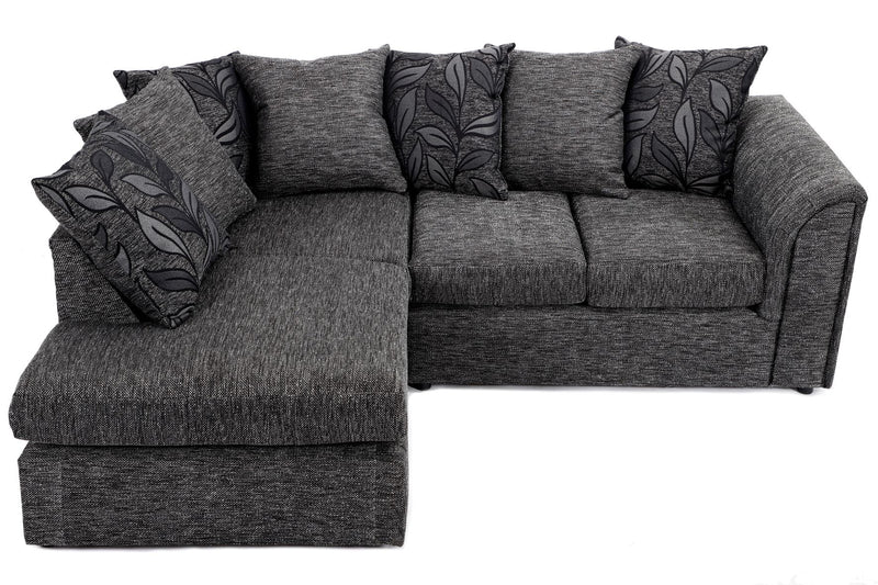 Byron LH Corner Sofa Black Dundee