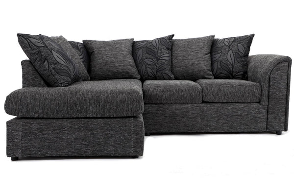 Byron LH Corner Sofa Black Dundee