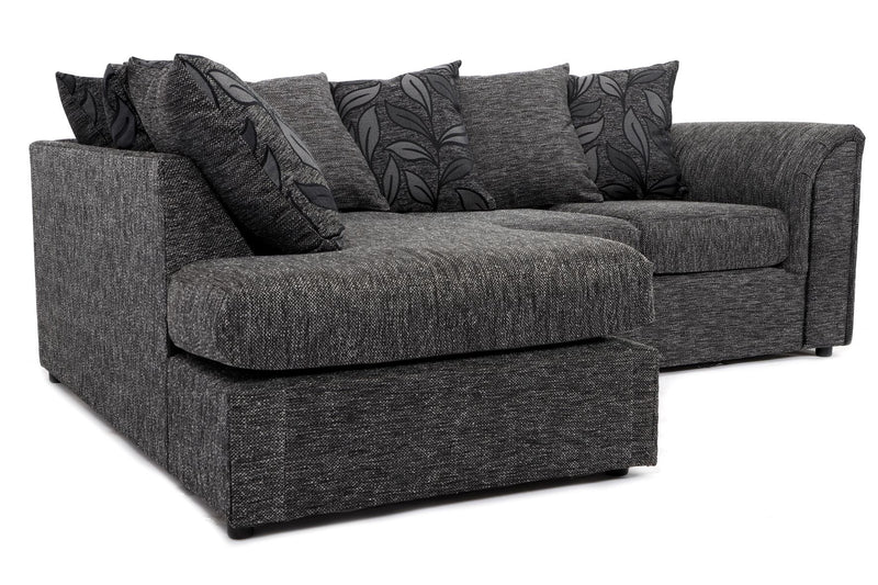 Byron LH Corner Sofa Black Dundee