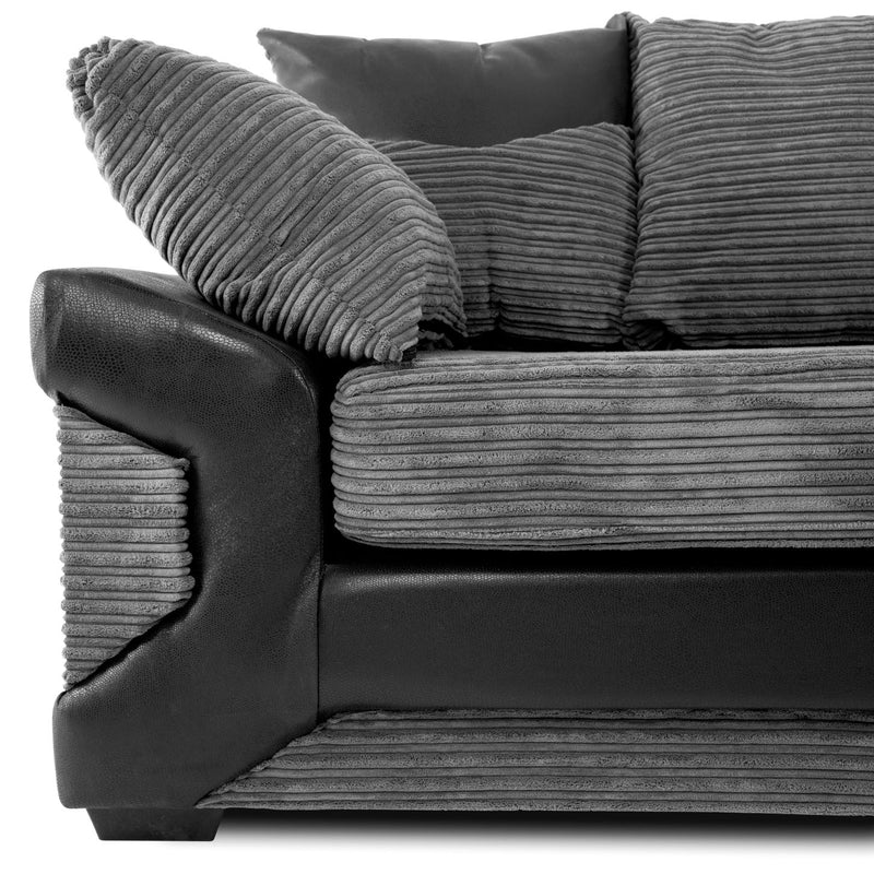 Dino Right Hand Corner Sofa Black/Grey