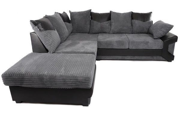 Dino Left Hand Corner Sofa Black/Grey