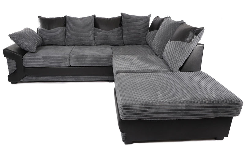 Dino Right Hand Corner Sofa Black/Grey