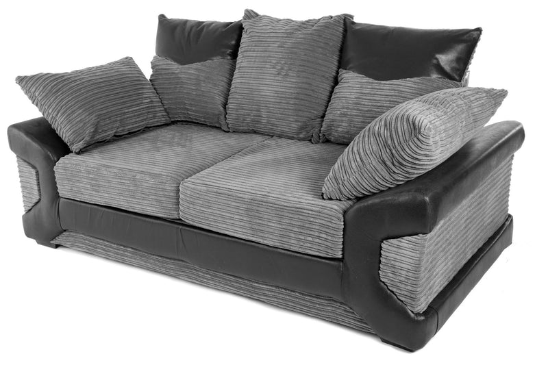 Dino 2 Seater Sofa Black/Grey Cord