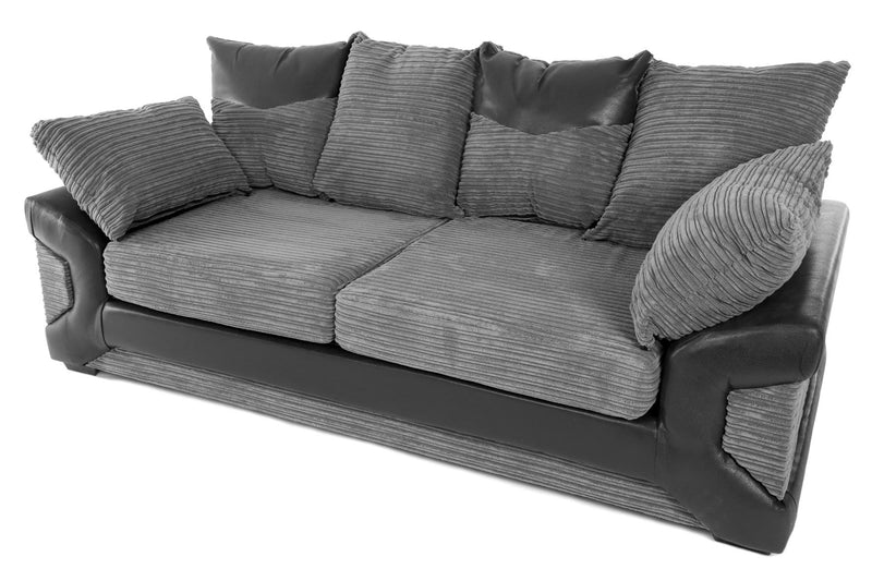 Dino 3 + 2 Seater Sofa Set Black/Grey Cord