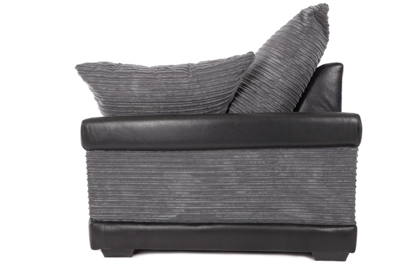 Dino Left Hand Corner Sofa Black/Grey