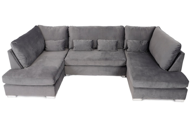 London U-Shape Sofa Plush Steel