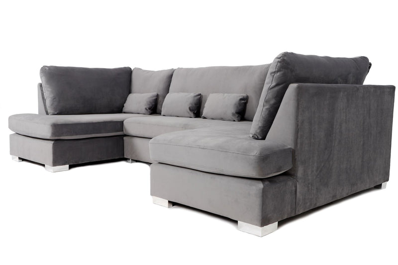 London U-Shape Sofa Plush Steel