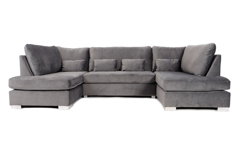 London U-Shape Sofa Plush Steel