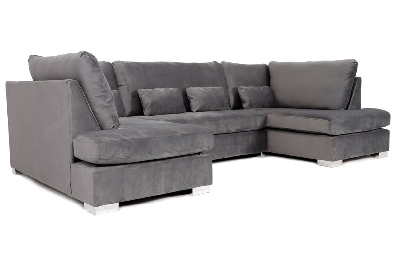 London U-Shape Sofa Plush Steel