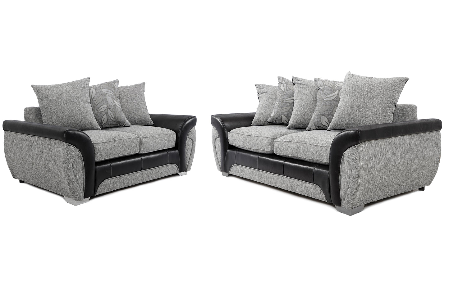 Matinee 3+2 Seater Sofa Set Black/Silver Dundee