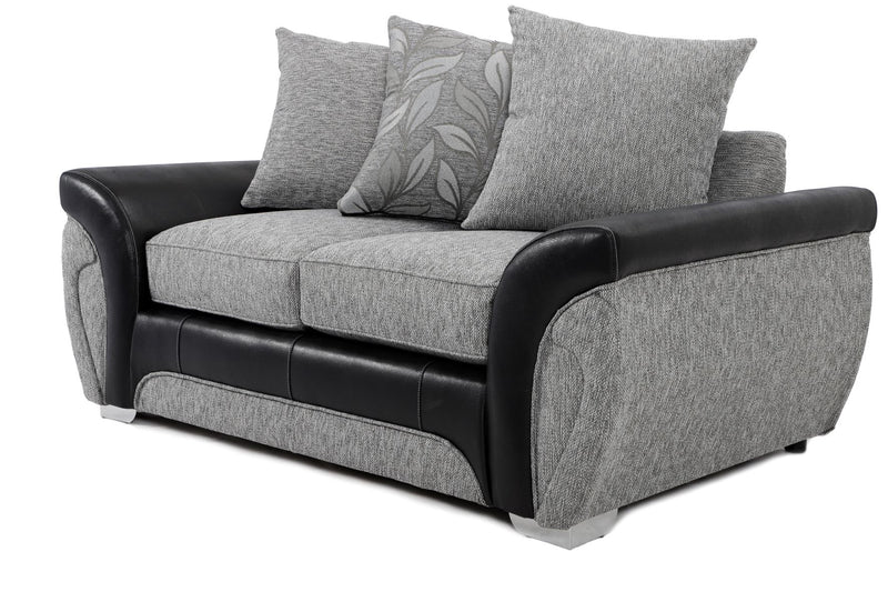 Matinee 2 Seater Sofa Black/Silver Dundee