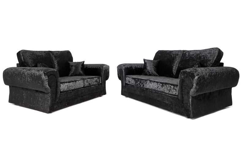 Tangent 3 + 2 Seater Sofa Set Black Shimmer