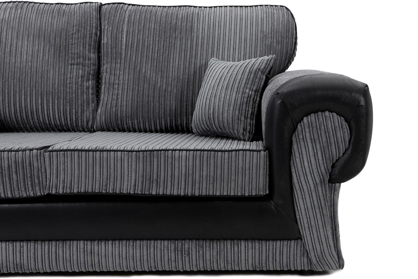 Tangent 3 Seater Sofa Black/Grey Cord
