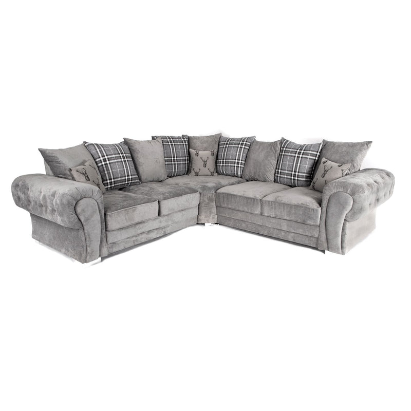 Verona Scatter Back Corner 2C2 Sofa Grey