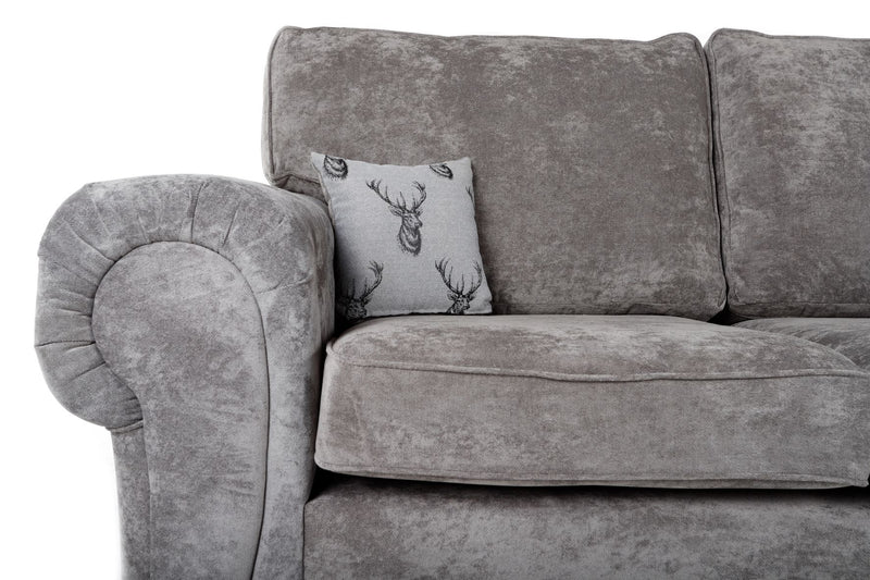 Verona full back high corner sofa fabric grey 5 seater