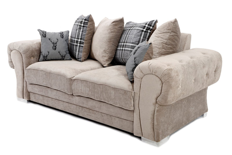 Verona Scatter Back 3 Seater Sofa Mink