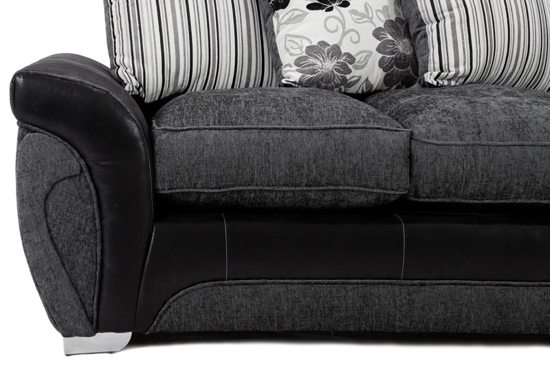 Matinee 3+2 Seater Sofa Set Black/Grey Carlton