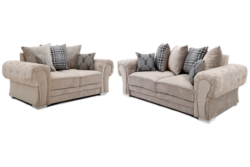 Verona Scatter Back 3+2 Seater Sofa Set Mink